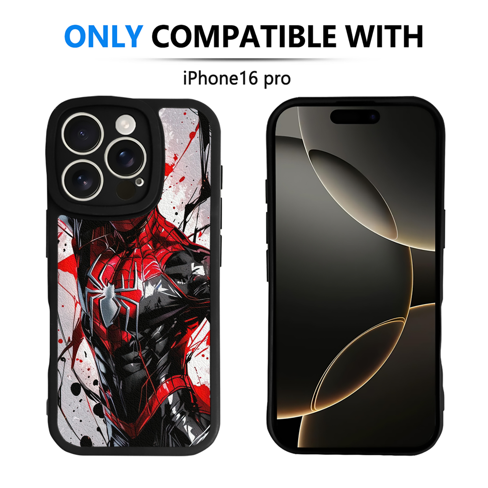 （画像用） Spider Man スパイダーマン 【iPhone 16シリーズ対応】シリコンスマホケース（レザー調） 材質：シリコン